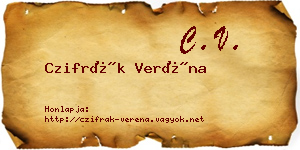 Czifrák Veréna névjegykártya